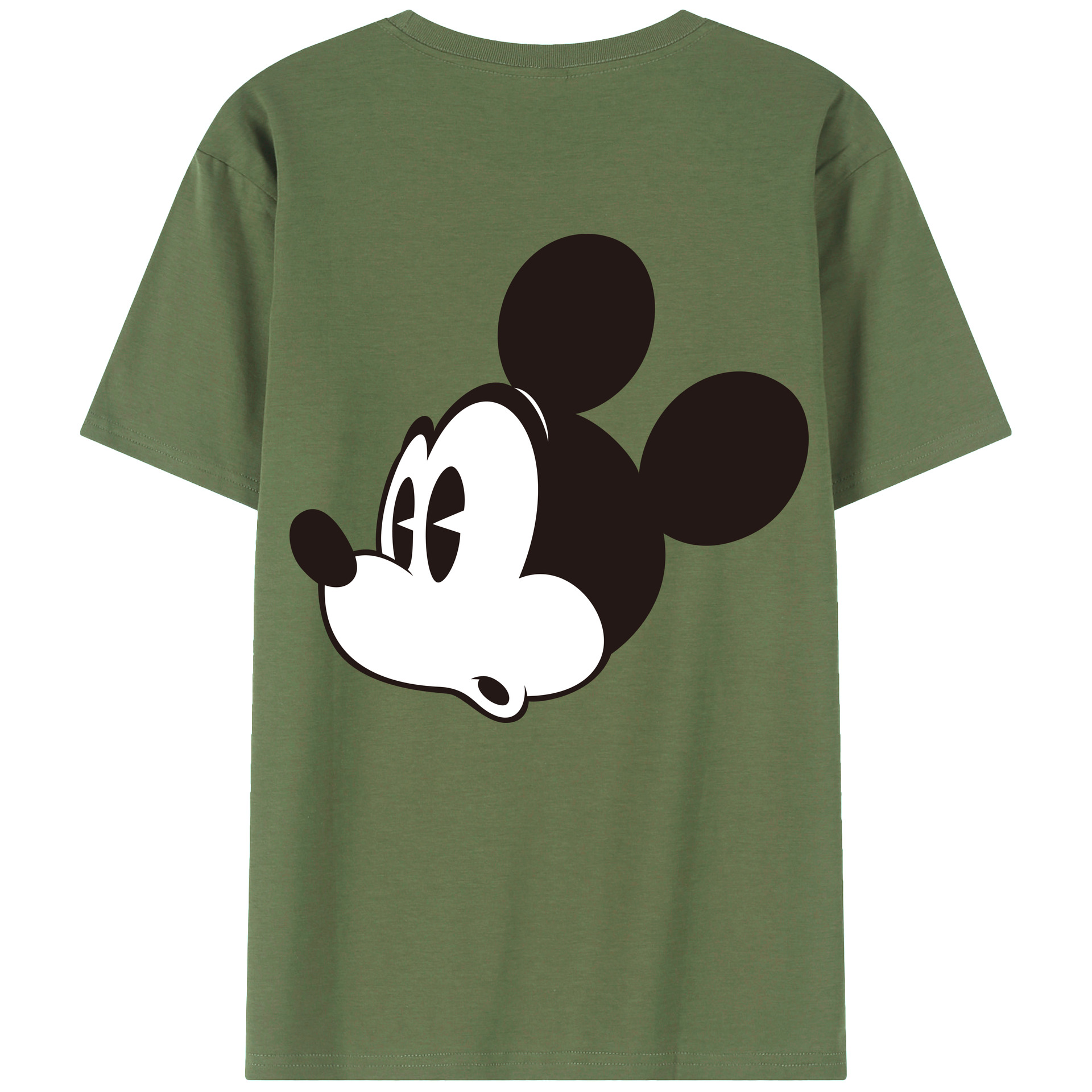 ミッキーマウス Mickey Mouse 綿100％ メンズ半袖Tシャツ（バックプリント） 通気性